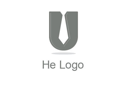 letter U logo with tie icon