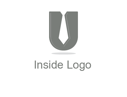 letter U logo with tie icon