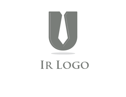 letter U logo with tie icon