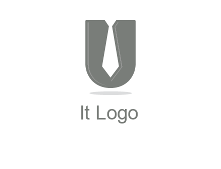 letter U logo with tie icon