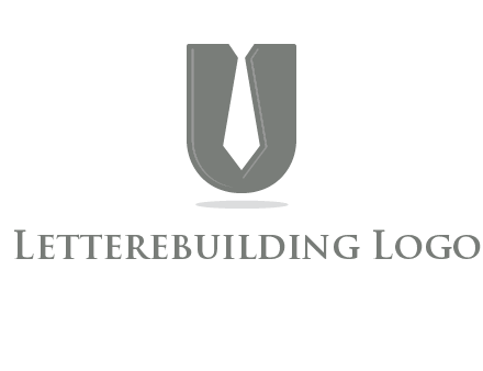 letter U logo with tie icon