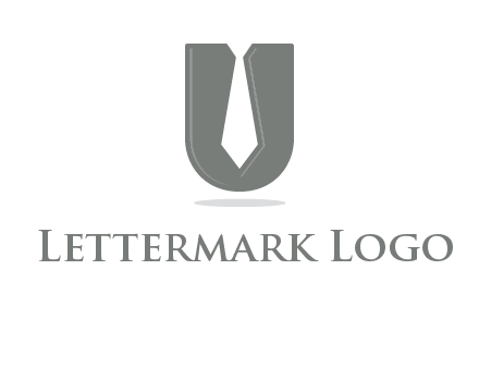 letter U logo with tie icon