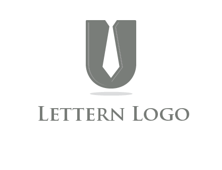 letter U logo with tie icon