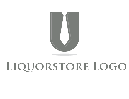 letter U logo with tie icon