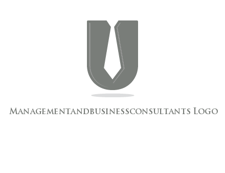 letter U logo with tie icon