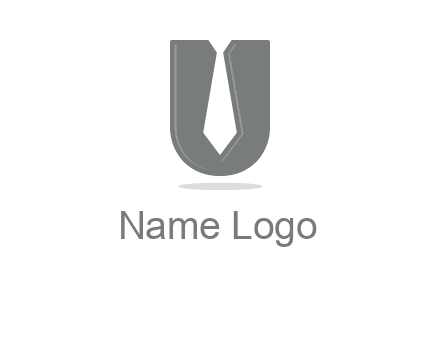 letter U logo with tie icon