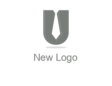 letter U logo with tie icon