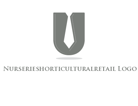 letter U logo with tie icon