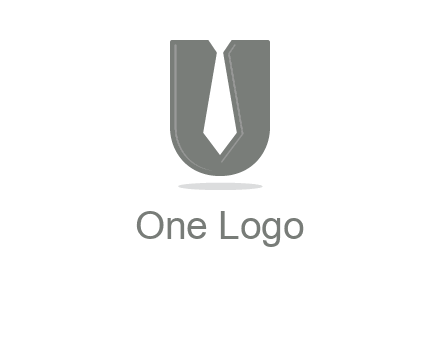 letter U logo with tie icon