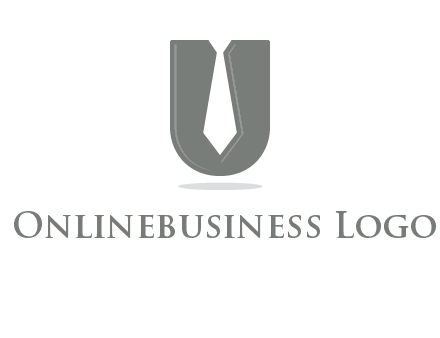 letter U logo with tie icon