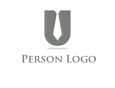 letter U logo with tie icon