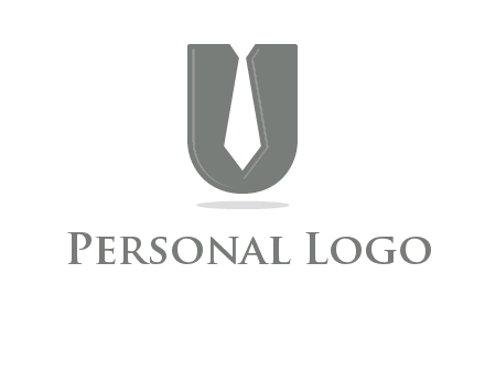 letter U logo with tie icon
