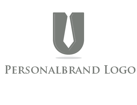 letter U logo with tie icon