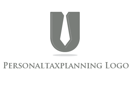 letter U logo with tie icon