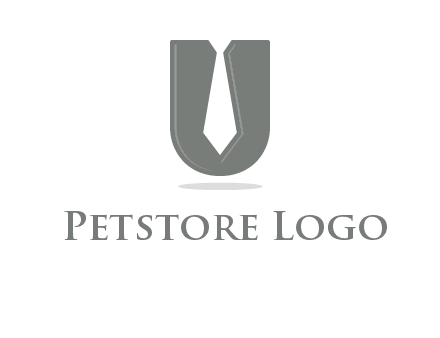 letter U logo with tie icon