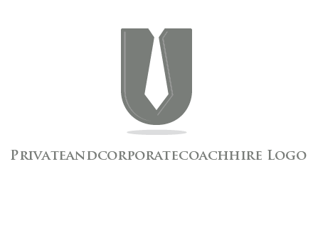 letter U logo with tie icon