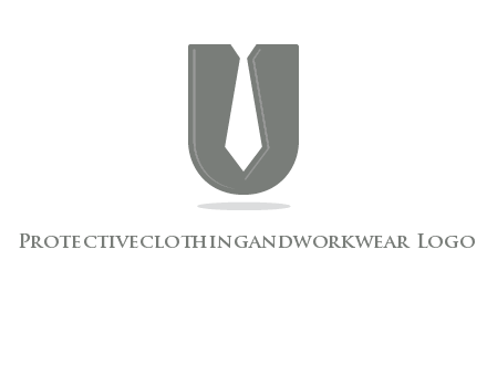 letter U logo with tie icon
