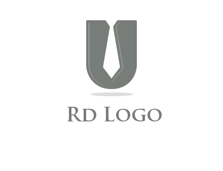 letter U logo with tie icon