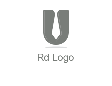 letter U logo with tie icon