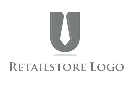 letter U logo with tie icon