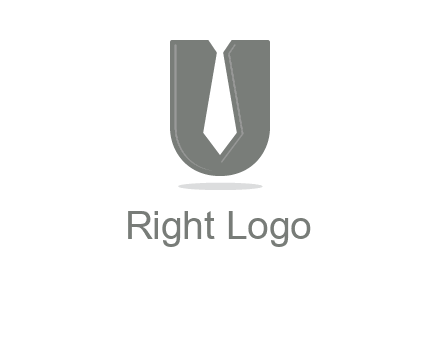 letter U logo with tie icon
