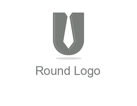 letter U logo with tie icon