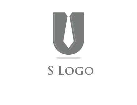 letter U logo with tie icon