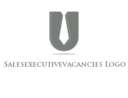 letter U logo with tie icon