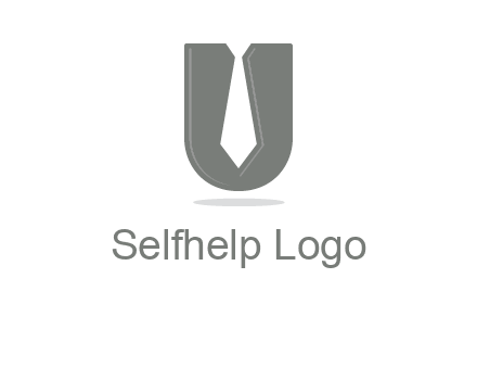 letter U logo with tie icon