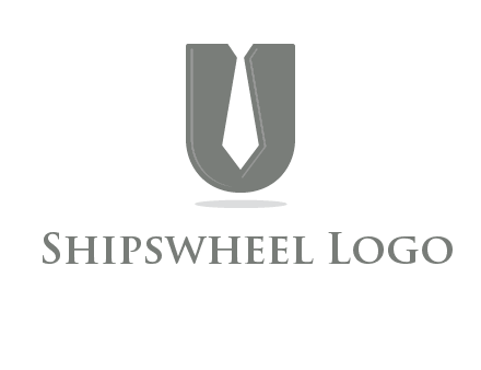 letter U logo with tie icon