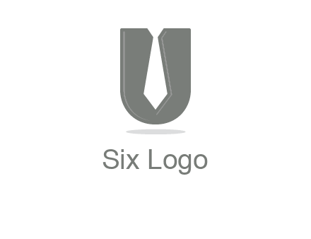 letter U logo with tie icon