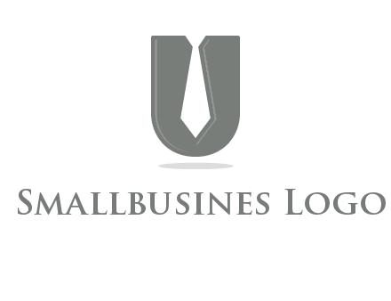 letter U logo with tie icon