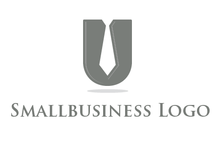 letter U logo with tie icon