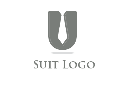 letter U logo with tie icon