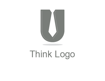 letter U logo with tie icon