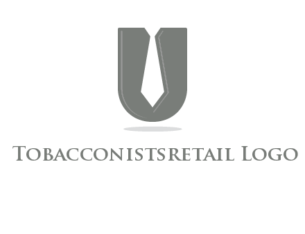 letter U logo with tie icon