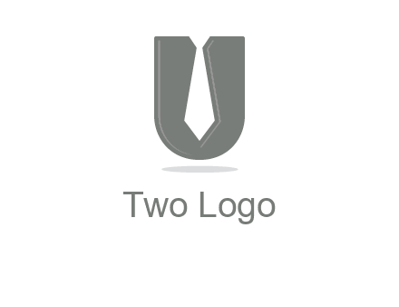 letter U logo with tie icon