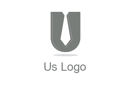 letter U logo with tie icon