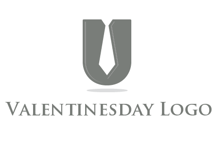 letter U logo with tie icon