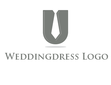 letter U logo with tie icon