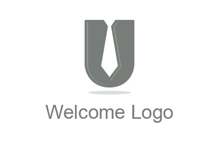 letter U logo with tie icon