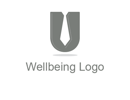 letter U logo with tie icon
