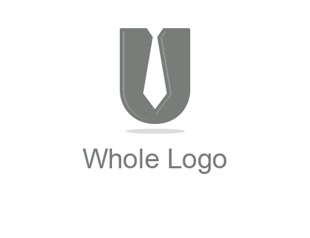 letter U logo with tie icon