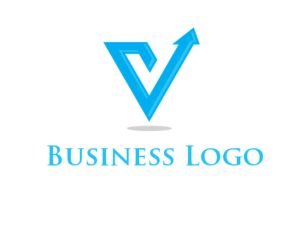 letter V logo with arrow