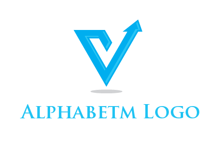 letter V logo with arrow