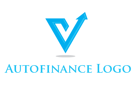 letter V logo with arrow