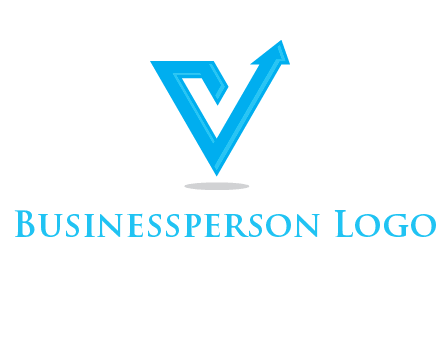 letter V logo with arrow