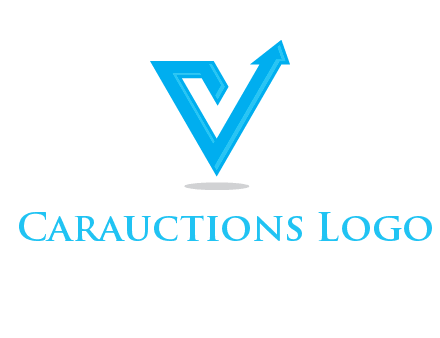 letter V logo with arrow