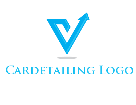 letter V logo with arrow