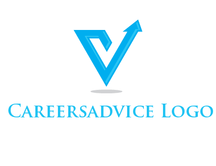 letter V logo with arrow